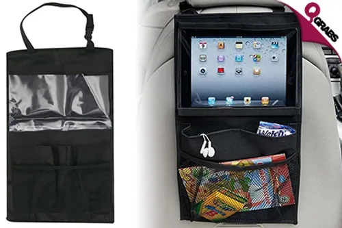 From QR19 Make Road Trips More Convenient with Seatback Storage for your Car - Comes with iPad & Tablet Touch-friendly Transparent Pouch! (Up to QR78 Value)